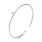Rack Plating Brass Micro Pave Clear Cubic Zirconia Letter Open Cuff Bangles, Torque Bangles for Women, Platinum, Lead Free & Cadmium Free, Letter A, Inner Diameter: 1-7/8x2-1/4 inch(4.8x5.8cm)