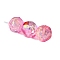 30Pcs Gradient Color & UV Plating Rainbow Iridescent Opaque Resin Beads, Faceted, Pentagon, Hot Pink, 16mm, Hole: 2mm