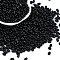 Baking Paint Glass Seed Beads, Round Hole, Peanut, Black, 3.5x6x3.5mm, Hole: 0.9mm, about 83pcs/10g