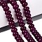Natural White Jade Beads Strands, Smooth Rondelle, Dyed, Purple, 10~10.5x5.5~6mm, Hole: 0.7~1.2mm, about 61~69pcs/strand, 14.37~15.55 inch(36.5~39.5cm)
