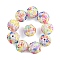 10Pcs Opaque Acrylic Beads, with Rhinestone, Round, Colorful, 20x18.5mm, Hole: 2.8mm