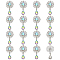 16Pcs Alloy Rhinestone Cabochons, Oval & Teardrop, Crystal AB, 48x25.5x5.5mm