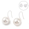 Hypoallergenic Bioceramics Zirconia Ceramic Dnagle Earrings, with Shell, No Fading and Nickel Free, Round, Floral White, 18x10mm
