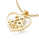 Clear Cubic Zirconia Heart with Couples Pendant Necklace NJEW-O125-17G-2