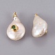 Colgantes naturales de perlas cultivadas de agua dulce PEAR-F008-31G-02-2