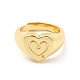 Rack Plating Brass Heart Singet Adjustable Ring for Women RJEW-E064-02G-2