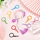 PH PandaHall 36pcs 9 Colors Keychain Rings with Chain Lobster Claw Clasps FIND-AR0004-01-5