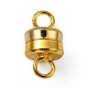 Column Brass Magnetic Clasps with Loops KK-M064-G-NR-3