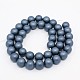 Round Shell Pearl Frosted Beads Strands BSHE-I002-12mm-17-2