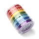 7 rollo de 7 colores de cuerdas de cristal elásticas planas. EW-YW0001-09-7