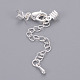Silver Color Plated Brass Chain Extender and Lobster Claw Clasps X-KK-A087-S-NR-2