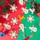 GORGECRAFT 30Pcs Wooden Christmas Ornaments Christmas Tree Decorations Snowflake Elk Snowman Blank Unfinished Wood Pendants with 30Pcs Rope Cords for DIY Crafts Home Christmas New Year Decorations WOOD-GF0001-85-4