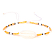 Bracelet de perles tressées en cauris naturels et graines BJEW-A23-01-30-B-1