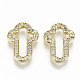 Brass Micro Pave Clear Cubic Zirconia Twister Clasps ZIRC-S067-121-NF-1