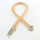 2mm Faux Suede Cord Necklace Making with Iron Chains & Lobster Claw Clasps NCOR-R029-10-1