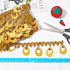プラスチック製スパンデックスストレッチレース  スパンコールレースリボン  服飾材料  ゴールド  20~60x1.6~7.6ミリメートル、約9 M /ロール FIND-WH0043-29A-5