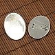 40x30 mm oval Kuppel Klarglasabdeckung & Platin Eisen Brosche Einstellung Grundsätze DIY-X0079-4