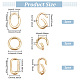 Benecreat 6 pièces 3 styles anneaux de porte à ressort en laiton placage de rack KK-BC0009-73-2