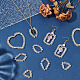 10Pcs 5 Styles Transparent Glass & Brass Pendants PALLOY-AB00162-4