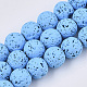 Spray Painted Natural Lava Rock Beads Strands X-G-N0324-C-04-1