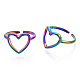 304 anillos de acero inoxidable con forma de corazón hueco. RJEW-N038-122M-2