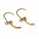 Golden Plated Brass Leverback Earring Findings X-EC223-G-2