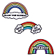 HOBBIESAY 6Pcs 3 Styles Rainbow Theme Computerized Cloth Patches Exquisite Embroidery Detailed Sewing Iron on Crafts Appliques Decorations Costume Accessories for Garment DIY Accessories DIY-HY0001-47-1