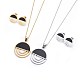 304 Stainless Steel Stud Earrings & Pendant Necklaces Jewelry Sets SJEW-L136-03-1