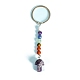 Natürlicher Amethystpilz mit rundem Perlen-Schlüsselanhänger MUSH-PW0001-046G-1