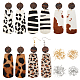 OLYCRAFT 10 Pcs Leather Leopard Earrings Strip Pattern Leopard Earring Pendant Leather Dangle Earrings with Brass Earring Hooks and Stainless Steel Jump Rings for Earring Necklace Jewelry Making DIY-OC0009-82-1