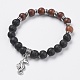 Natural Lava Rock Beads Charm Bracelets BJEW-O161-28-1
