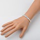 Glass Pearl Round Beads Stretch Bracelets for Kids BJEW-JB01432-01-2