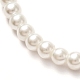 Collar de cuentas de perlas de vidrio redondo pintado vintage para niña mujer madre NJEW-JN03665-4