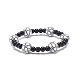 Sport Theme Acrylic Beaded Stretch Bracelet for Men Women BJEW-JB08549-3