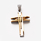 Bijoux pour hommes 201 pendentifs croix en acier inoxydable X-STAS-F010-44G-1