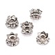Buddhist Jewelry Findings Tibetan Style Lotus Double Sided Bead Caps PALLOY-O042-03-4