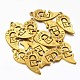 Antiques d'or Tibétain pendentifs coeur de style divisé X-GLF1019Y-NF-1