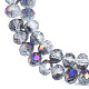 Transparent Crackle Electroplate Glass Beads Strands EGLA-T008-028-B04-2