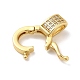 Brass Micro Pave Clear Cubic Zirconia Twister Clasps KK-Q772-15G-3