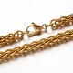 304 Stainless Steel Wheat Chain Necklaces NJEW-E048-16G-1