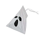 ハロウィーンの漫画の厚紙のキャンディーボックス  シルクリボン付き  三角蛇ギフトボックス  ハロウィンパーティー用品に  ホワイトスモーク  9.4x8.4x8cm CON-G017-01G-1