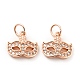 Mask Brass Micro Pave Clear Cubic Zirconia Charms KK-G425-08-2