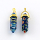 Millefiori Glass Pendants with Alloy Findings LK-R008-05G-1