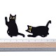 アクリルパーツ  3dプリント  猫の形  ブラック  39x28x2mm  穴：1.5mm KY-I007-48A-3