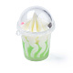 樹脂チャーム  模造アイスクリームカップペンダント  アクリルカップとポリマークレイの装飾が施されています  薄緑  34.5x27.5x29.5mm  穴：1.2~1.5mm RESI-S402-01C-3