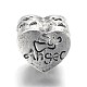 Large Hole Heart Alloy Glass Rhinestone European Beads MPDL-L013-04G-2