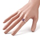 Anillo de dedo con cuentas trenzadas de piedras preciosas naturales RJEW-TA00066-4
