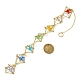 Brass Pouch Transparent Glass Star Pendant Decorations HJEW-JM01735-3