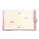 ポータブル pu レザー イヤリング ホルダー折り畳み式の本  女性の女の子のためのジュエリー収納ブック  ピンク  18.5x13.7x4cm  穴：2mm  4枚  8ページ/枚 LBOX-H001-02-1
