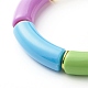 Bracelet extensible en grosses perles tubulaires incurvées BJEW-JB06683-01-5